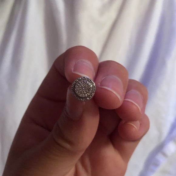 Diamond Pavé Stud Earrings in Sterling Silver - Picture 5 of 6